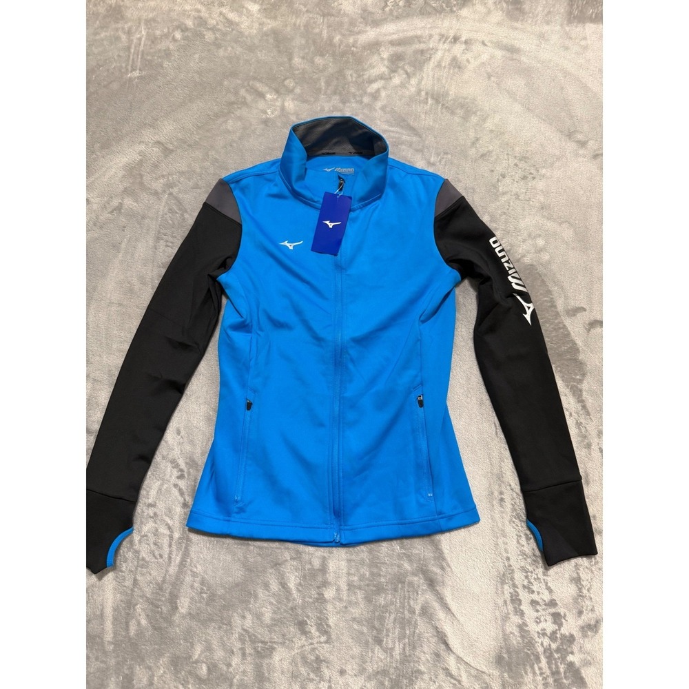 Mizuno Performance Jacket Womens XXS Blue Full Zip Athletic Thumbholes